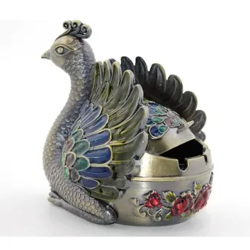 Exporanto Metal Tavuskuşu Figürü Küllük ALK1663 görsel 1