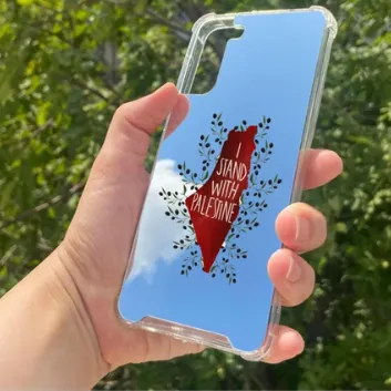 Exporanto Samsung S21 Plus Uyumlu Aynalı Filistin Desenli Darbe Kamera Korumalı Silikon Telefon Kılıfı görsel 1