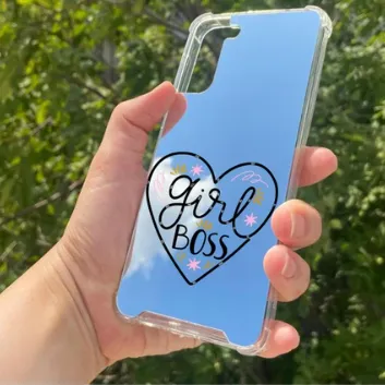 Exporanto Samsung S21 Plus Uyumlu Aynalı Girl Bos Desenli Darbe Kamera Korumalı Silikon Telefon Kılıfı görsel 1