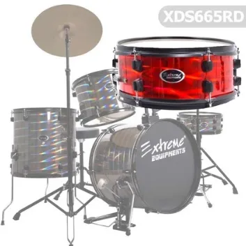 Exporanto Extreme XDS665RD Metalik Kırmızı Bateri Davul Seti