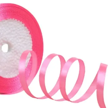 Exporanto Saten Kurdele 6 mm Şeker Pembe 1 Metre görsel 1
