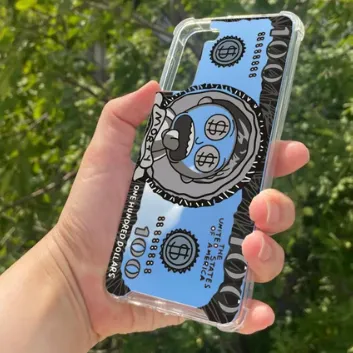 Exporanto Samsung S21 Plus Uyumlu Aynalı Rick Morty Dolar Desenli Darbe Kamera Korumalı Silikon Telefon Kılıfı görsel 1