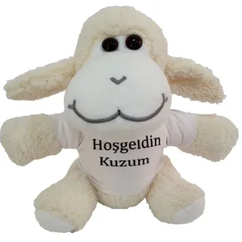 Exporanto Hoşgeldin Kuzum Tişörtlü Peluş Kuzu görsel 1