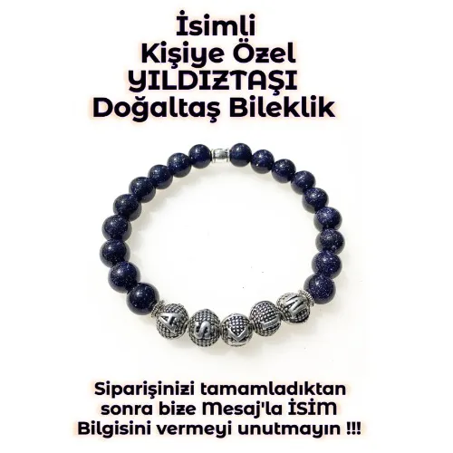 Tesbih Sakarya - İsimli - Kişiye Özel - Yıldıztaşı Doğaltaş Unisex Bileklik görsel 1