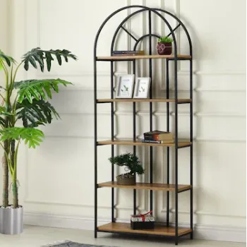 Sivas Gözde Mobilya  Kubbeli Dekoratif Metal Ahşap Kitaplık 70X30X180 görsel 1