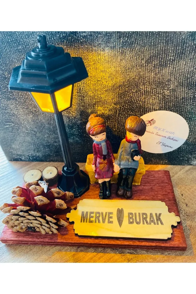 MYK HEDİYE VE SANAT ATÖLYESİ Evlilik Yıldönümü Sevgililer Günü Hediyesi Sevgiliye Konsept Hediye Sevgili Işıklı El Yapımı görsel 2