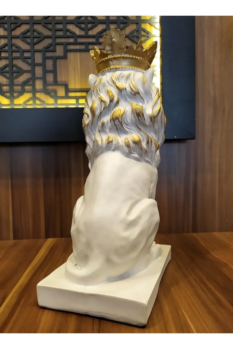 MYK HEDİYE VE SANAT ATÖLYESİ Aslan Kral Büyük Boy Heykel görsel 3