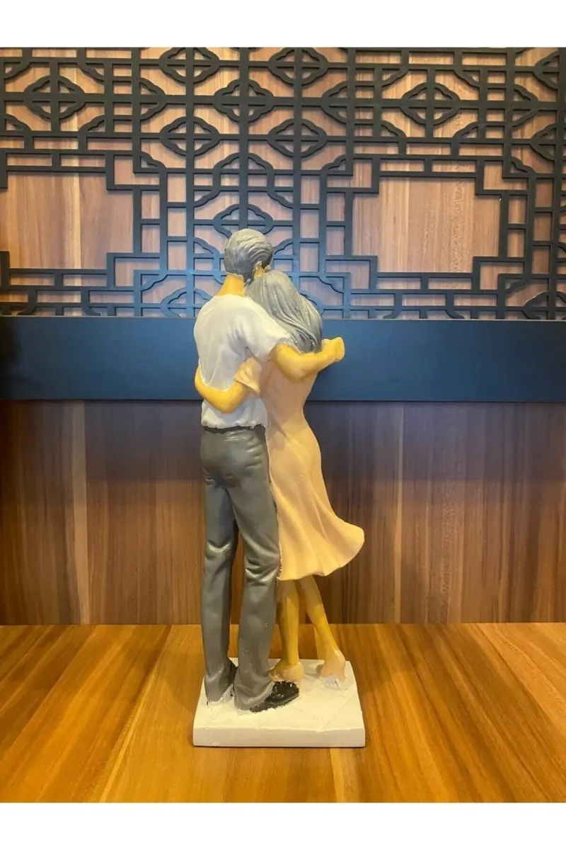 MYK HEDİYE VE SANAT ATÖLYESİ Sevgili Aşıklar Sarılmış Biblo Büyük Boy 42 cm görsel 2