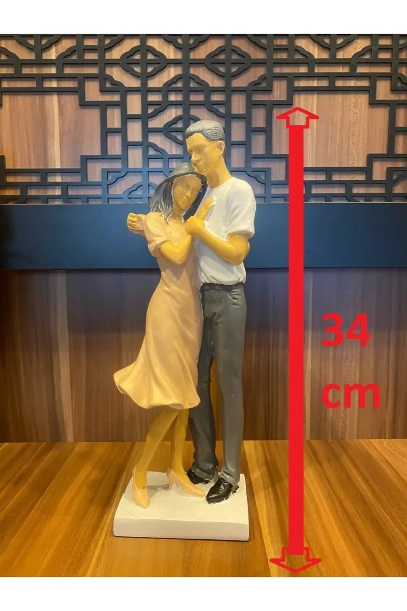 MYK HEDİYE VE SANAT ATÖLYESİ Sevgili Aşıklar Sarılmış Biblo Büyük Boy 42 cm görsel 4