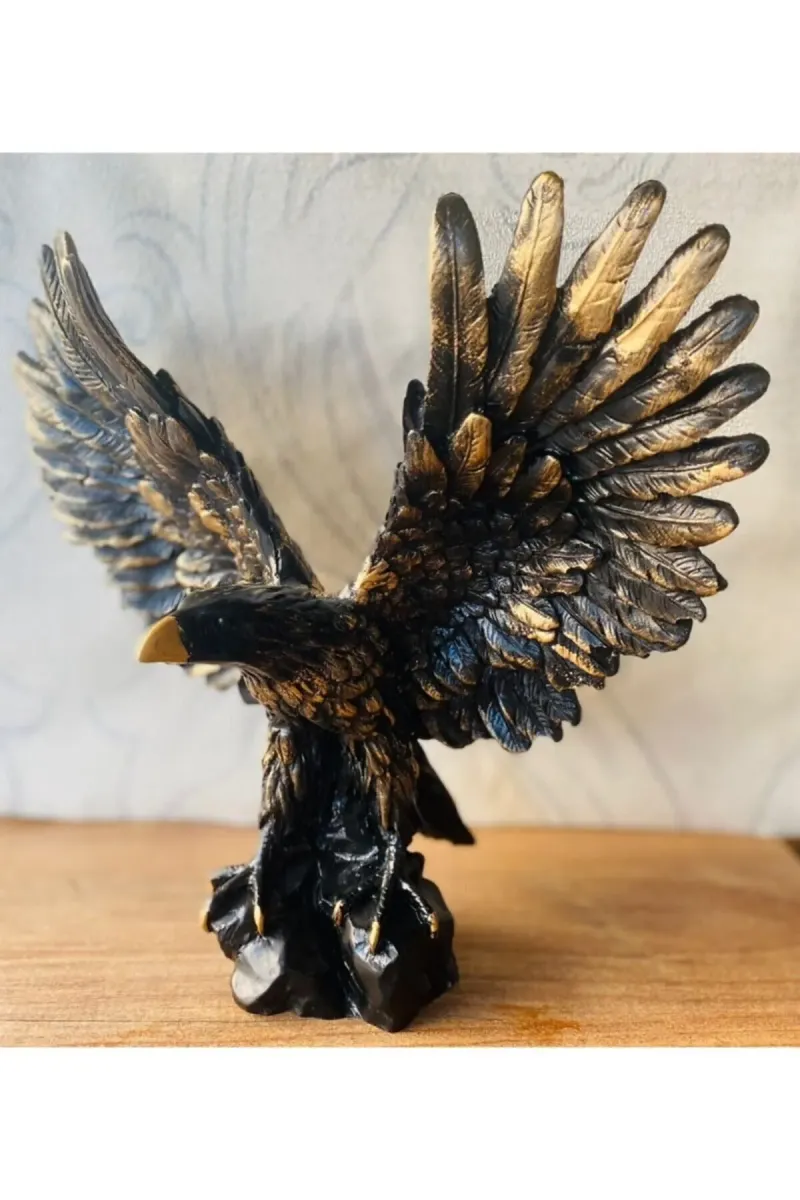 MYK HEDİYE VE SANAT ATÖLYESİ Kartal Heykeli Siyah görsel 4