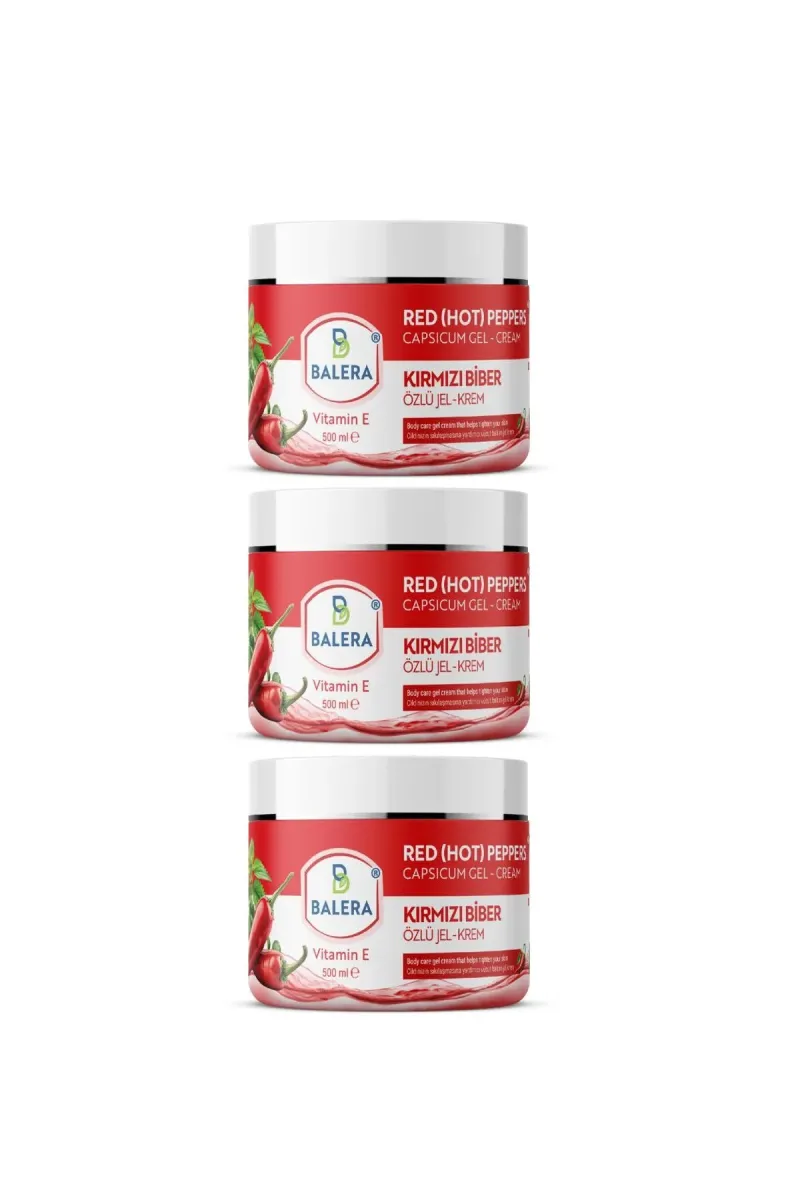 BALERA Selülit Jeli 500ml - Sıkılaştırıcı Acı Biber Özlü Masaj Jeli 3 Adet Selülit Fırça görsel 2
