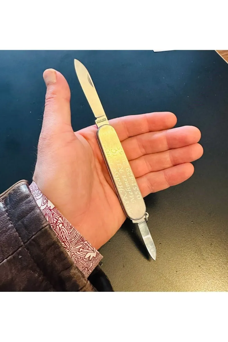MYK HEDİYE VE SANAT ATÖLYESİ Kamp Outdoor Mini Metal Cep Çakısı görsel 2