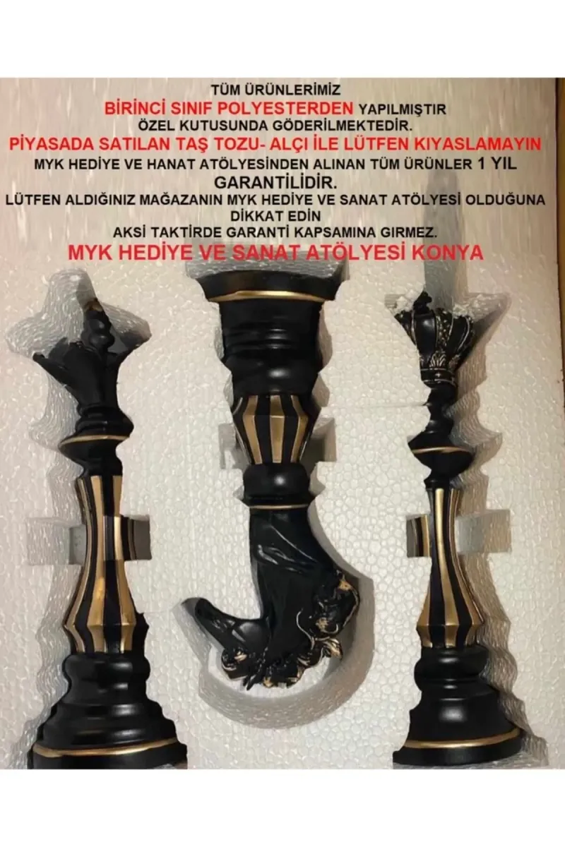 MYK HEDİYE VE SANAT ATÖLYESİ Satranç Üçlü Takım görsel 4