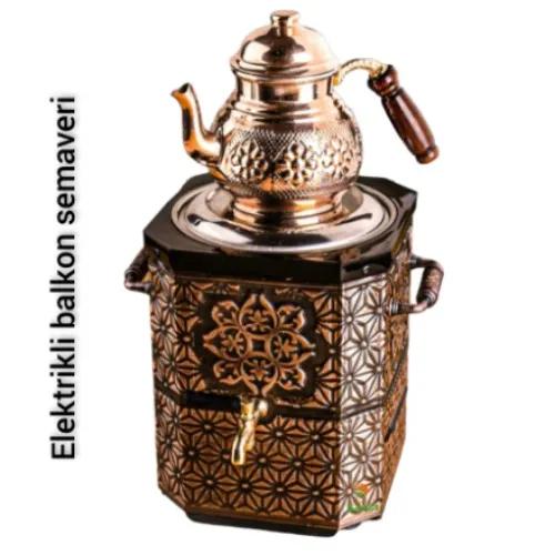 SAFİR ÇAY KAZANLARI  Bakır Nostaljik semaver Elektrikli Nostaljik Bahçe Semaveri Bakır Demlikli Elektrikli Bakır Semaver görsel 1