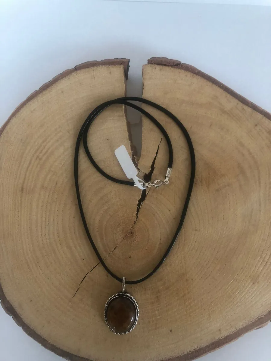 Opal Silver 925 Ayar El Yapımı Naturel Sitrin Taşı Gümüş Kolye görsel 2