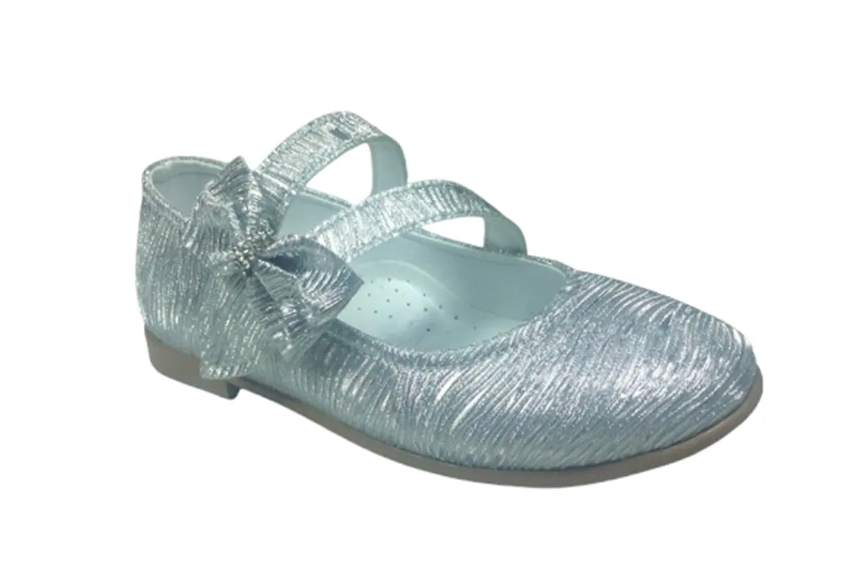 OrtopedikAL 1010 Ort Emt Patik Gümüş Parlak Babet Çatal Bant Kız Çocuk Abiye Ayakkabı Fantazi Düğün görsel 2