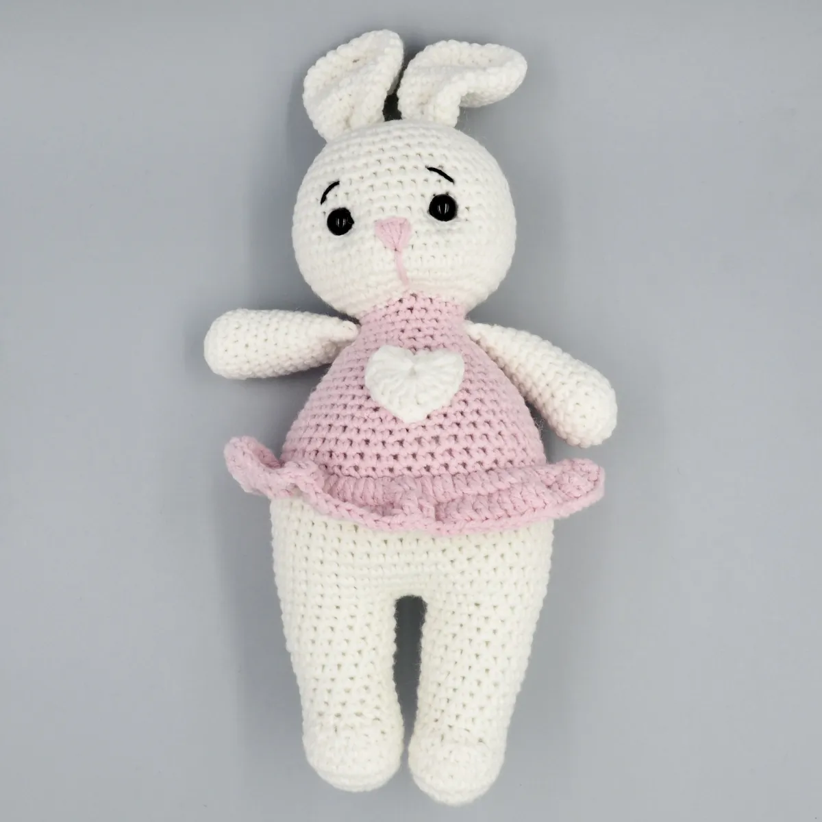 Pembe Elbise-Bandana ve Sevimli Tavşancık Amigurumi Oyuncak Hediye Kutusu görsel 2