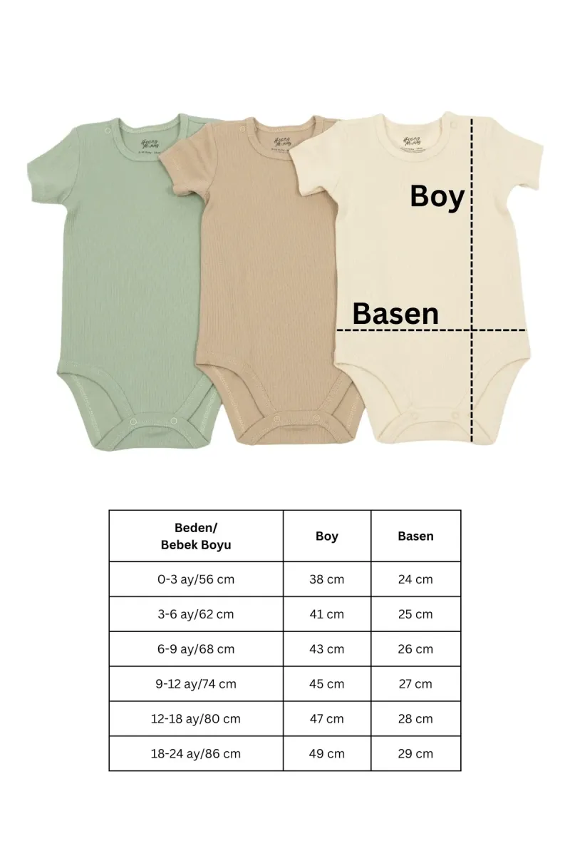 Huggy Mommy Premium Fitilli Kumaş %100 Organik Pamuk Erkek Bebek Kısa Kol Body Zıbın Çıtçıtlı Badi Set -Hediyeli görsel 6