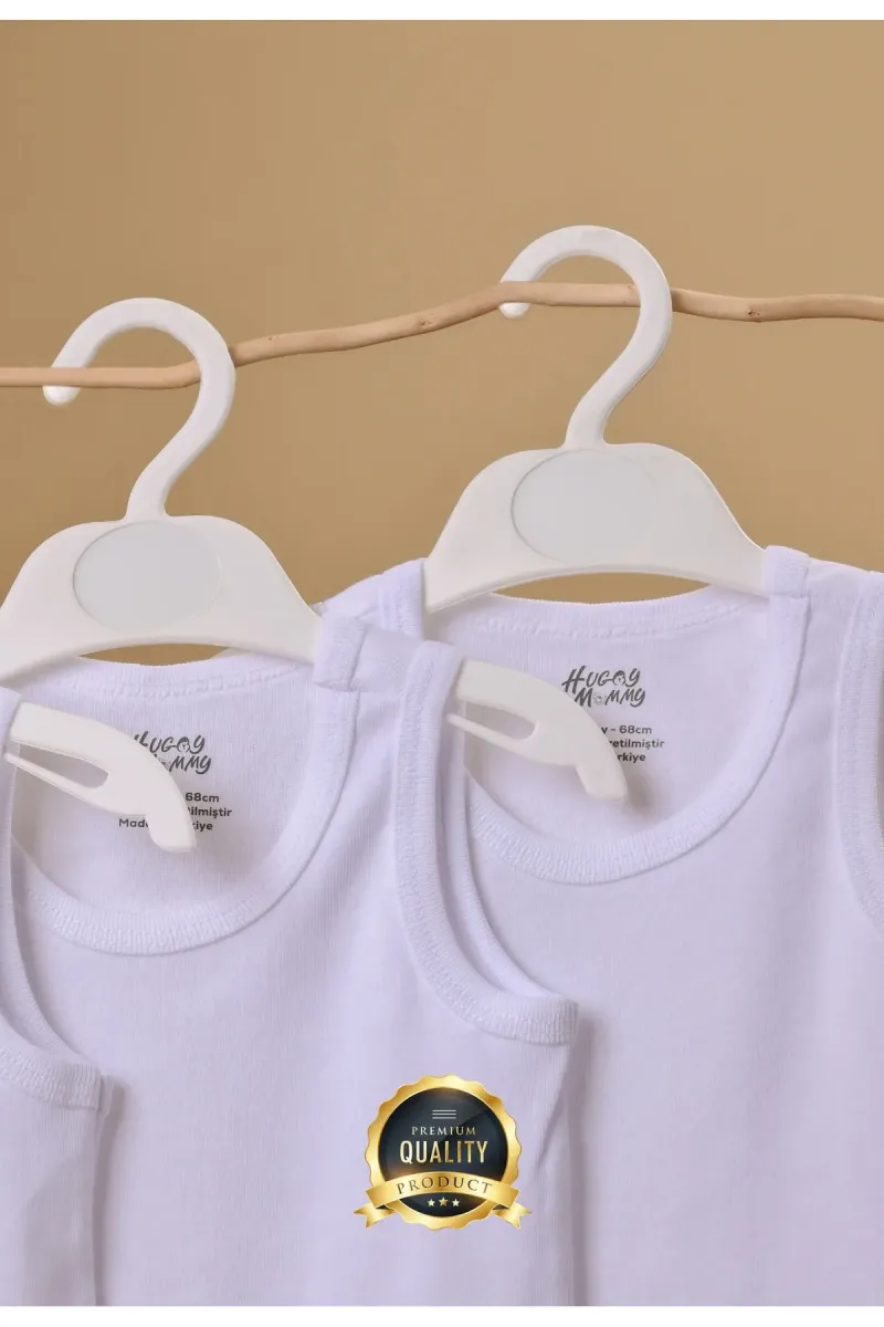 Huggy Mommy Premium %100 Organik Pamuk Beyaz Atlet Bebek Body Zıbın Çıtçıtlı Bebek Badi Set Çıtçıt Uzatma Hediye görsel 1