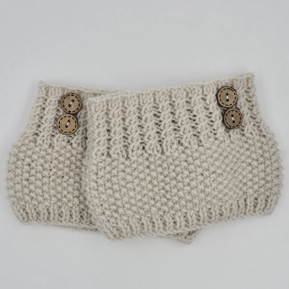 El Örgüsü Bej Bot Manşeti (Boot Cuffs) görsel 1