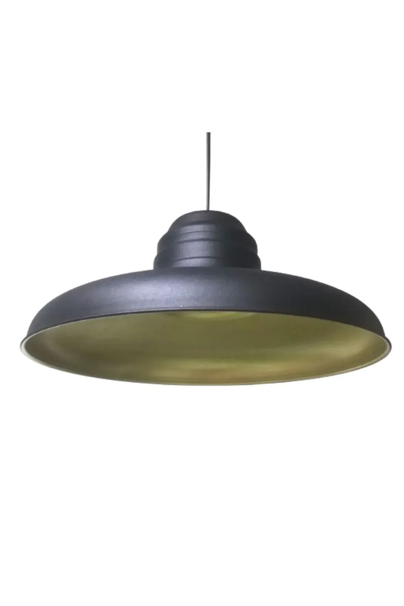 Tekay Aydınlatma Siyah gold Retro Rustik Metal Tekli Sarkıt Avize Cafe ofis ev pastane iç rengi gold 38 çap görsel 1