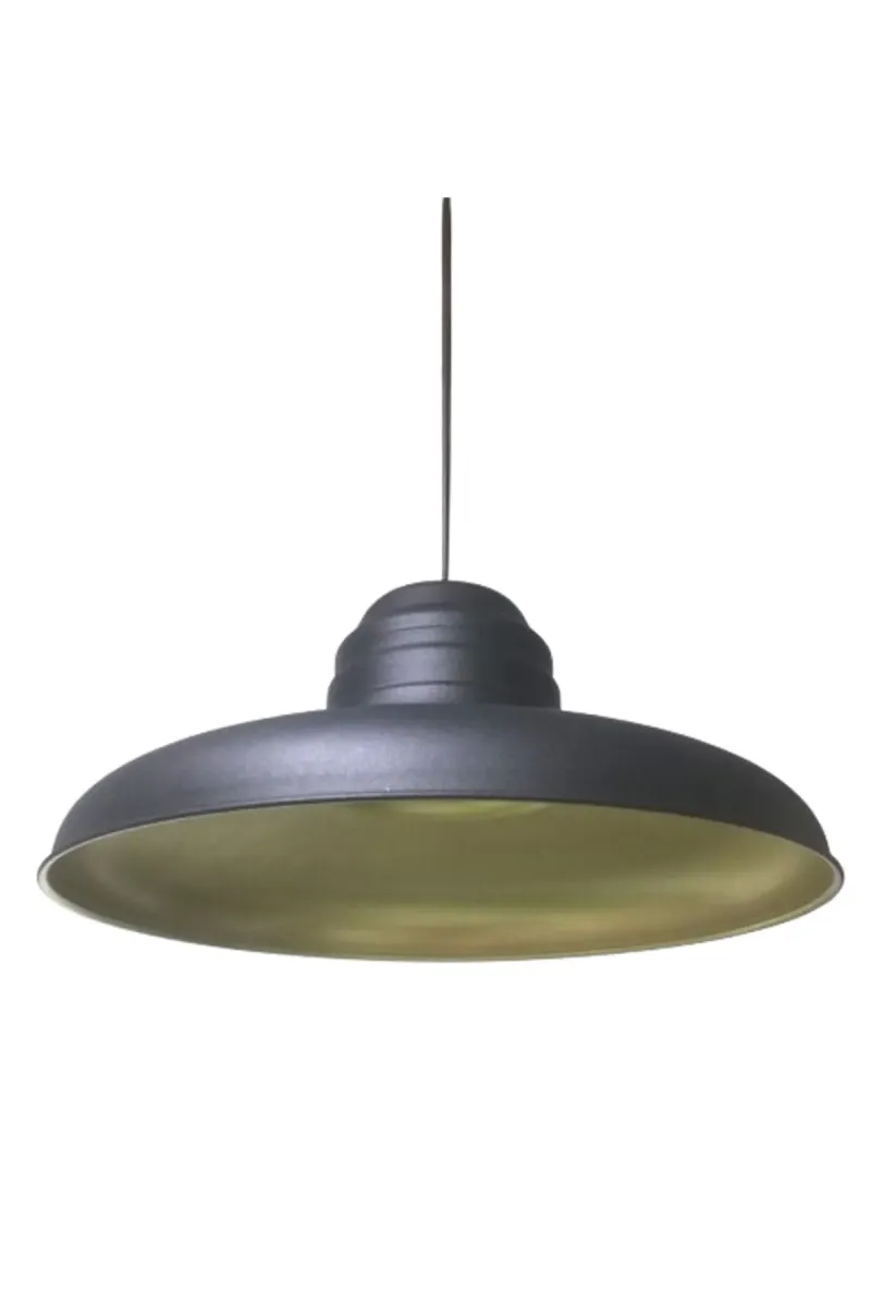 Tekay Aydınlatma Siyah gold Retro Rustik Metal Tekli Sarkıt Avize Cafe ofis ev pastane iç rengi gold 38 çap görsel 2