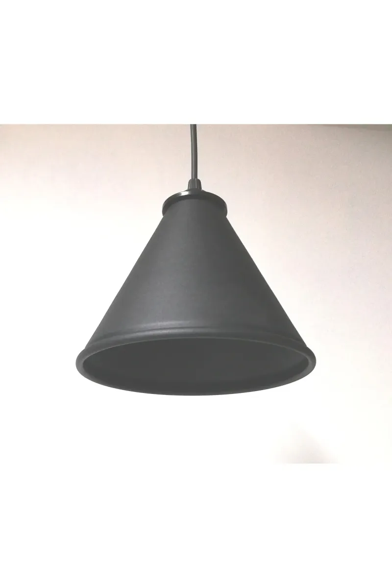 Tekay Aydınlatma Huni siyah metal avize genişlik: 19 cm görsel 2