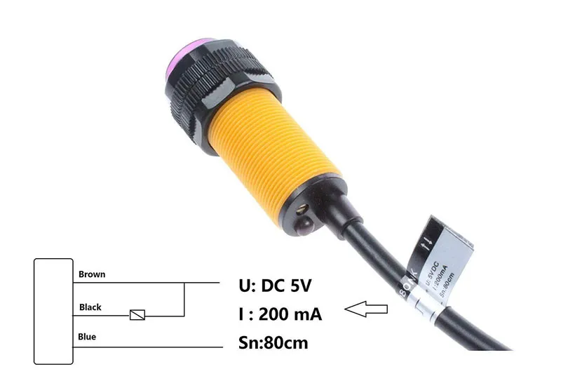 Robotikdevre MZ80 Kızılötesi Sensör E18-D80NK görsel 1