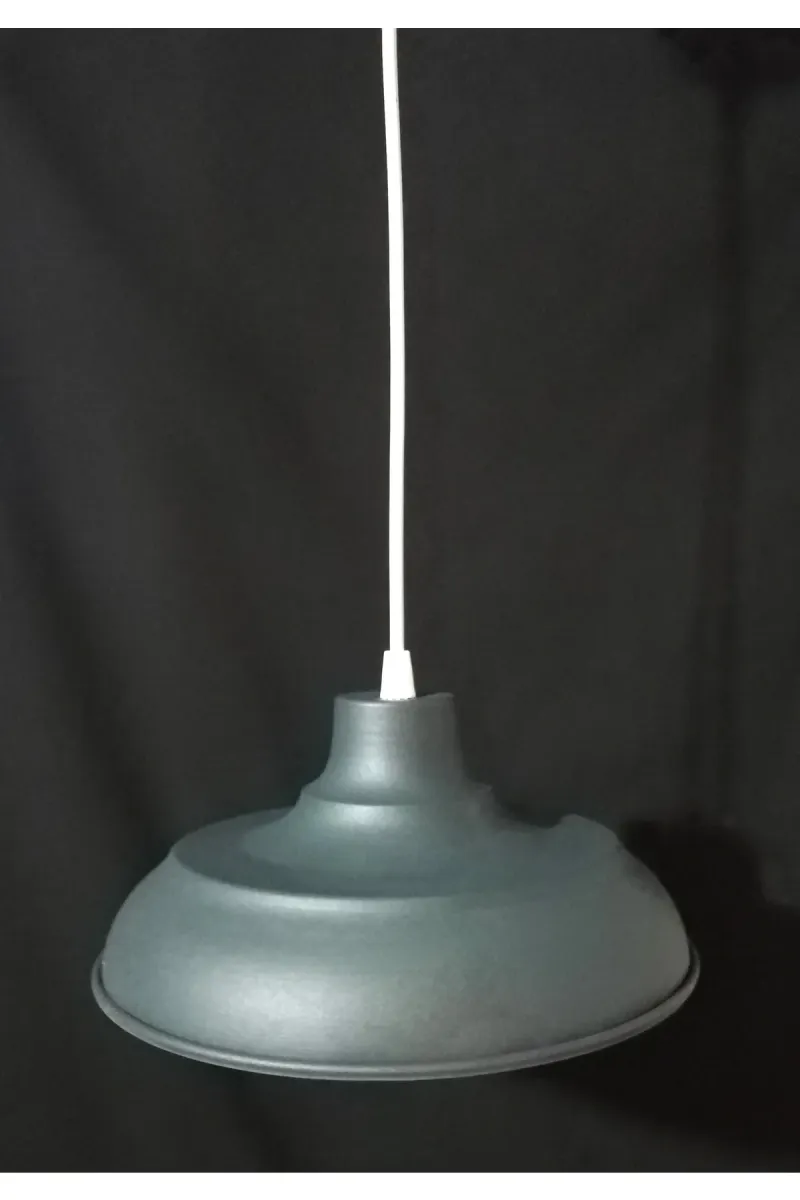 Tekay Aydınlatma Antrasit Metal Avize Çap 25 cm Kafe Pastane Ofis Çocuk Genç Odası görsel 1
