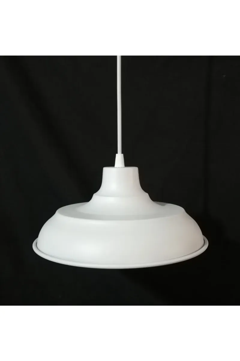 Tekay Aydınlatma Beyaz Metal Avize Çap 25 Cm Kafe Pastane Ofis Çocuk Odası Genç Odası görsel 1