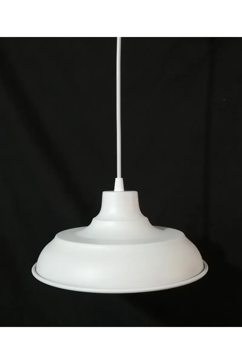 Tekay Aydınlatma Beyaz Metal Avize Çap 25 Cm Kafe Pastane Ofis Çocuk Odası Genç Odası görsel 2