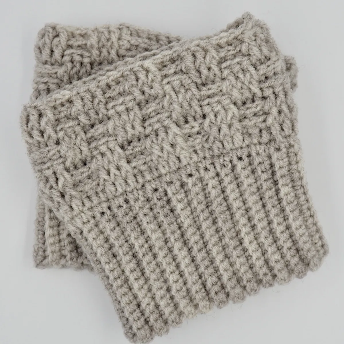 El Örgüsü Gri Bot Manşeti (Boot Cuffs) görsel 1