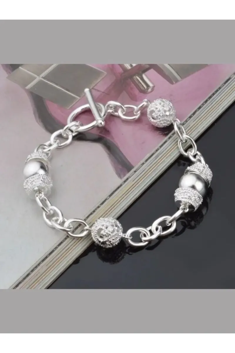 Eyelashes Silver 925 Ayar Gümüş Geometrik Bileklik görsel 3