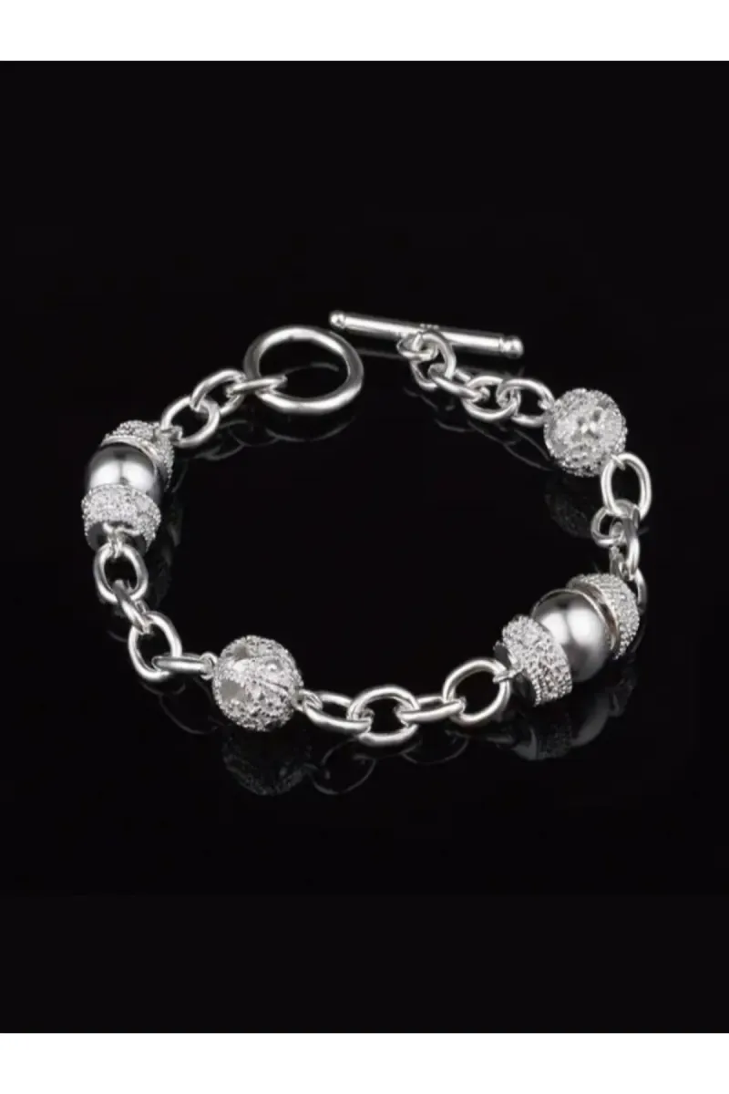 Eyelashes Silver 925 Ayar Gümüş Geometrik Bileklik