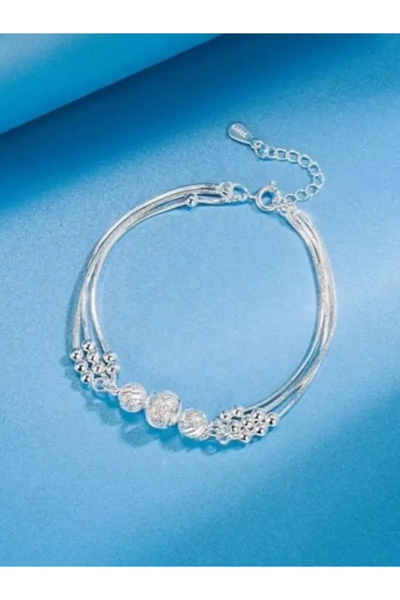 Eyelashes Silver 925 Ayar Gümüş Boncuk Top Bileklik görsel 2