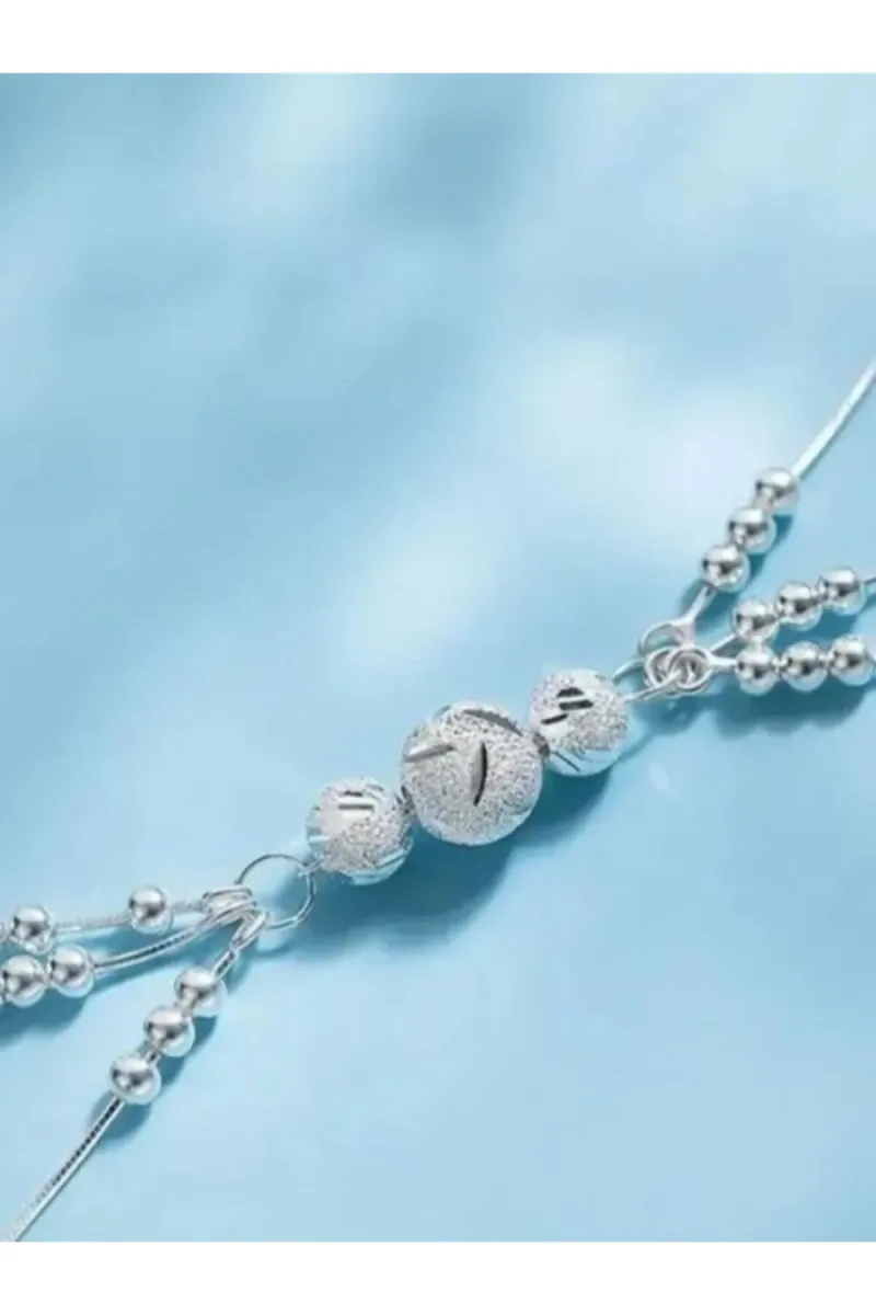 Eyelashes Silver 925 Ayar Gümüş Boncuk Top Bileklik görsel 3