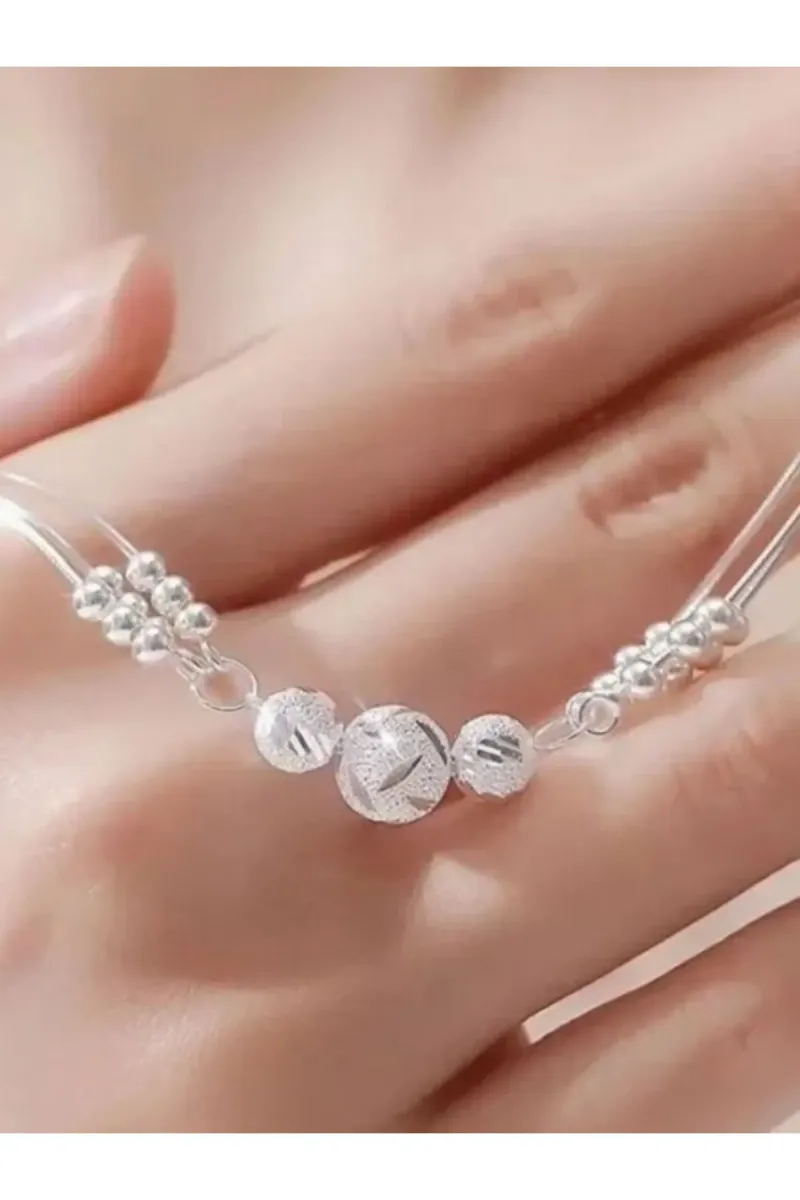 Eyelashes Silver 925 Ayar Gümüş Boncuk Top Bileklik görsel 6