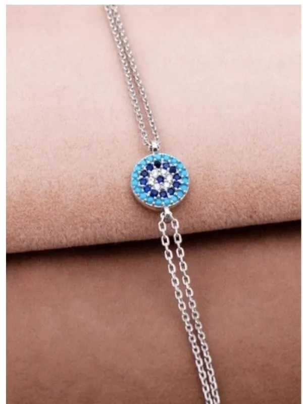 Eyelashes Silver 925 Ayar Gümüş Göz Zirkon Taşlı Bileklik görsel 2