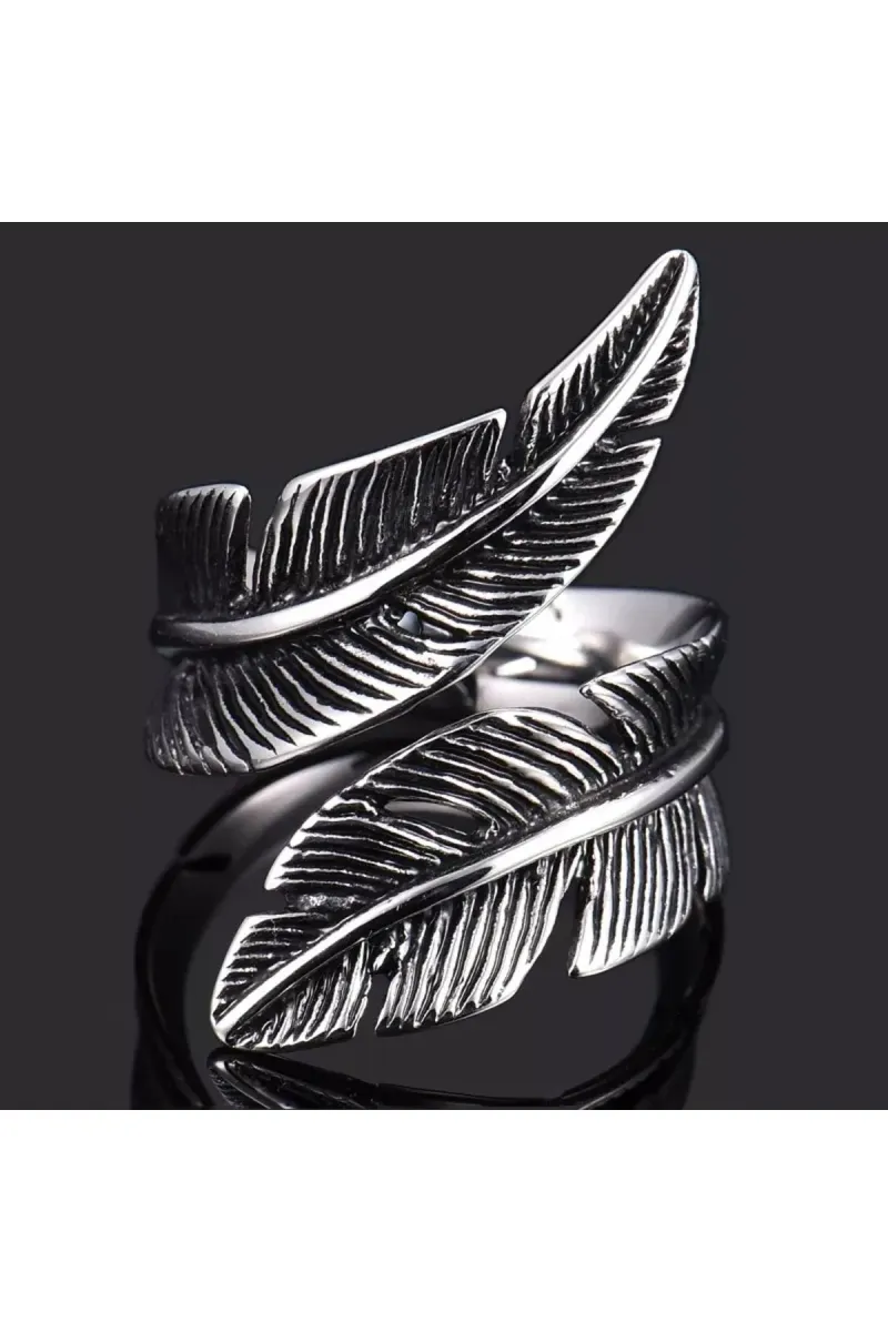 Eyelashes Silver 925 Ayar Gümüş Ayarlanabilir Vintage Tüy Yüzük görsel 1