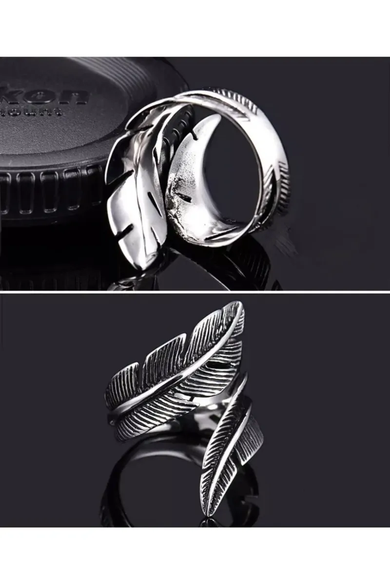 Eyelashes Silver 925 Ayar Gümüş Ayarlanabilir Vintage Tüy Yüzük görsel 4