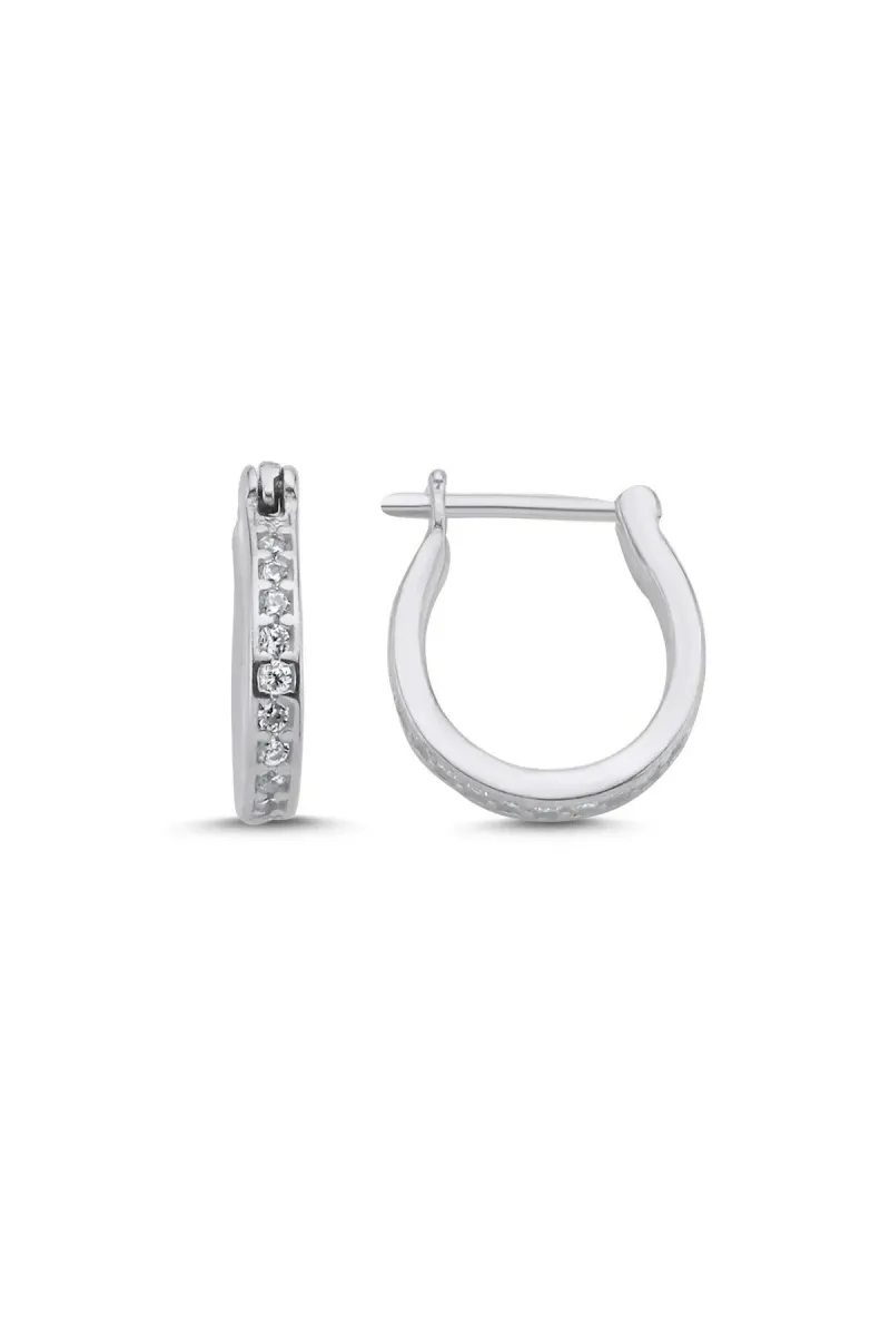 Eyelashes Silver 925 Ayar Gümüş Zirkon Taşlı & Tamtur Halka Küpe