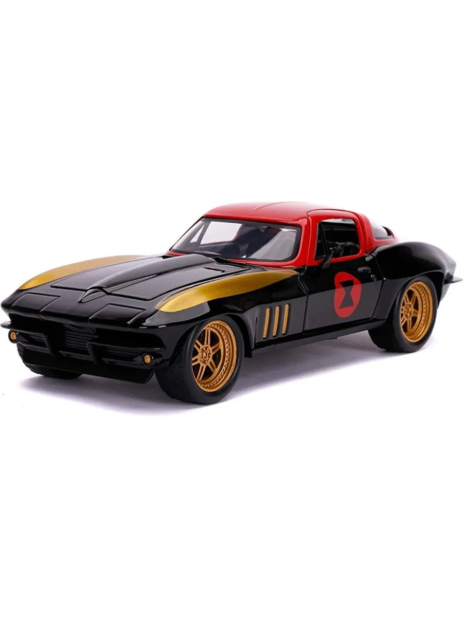 JUPITER OYUNCAK Marvel Avangers Black Widow & 1966 Chevy Corvette Model Araba görsel 2