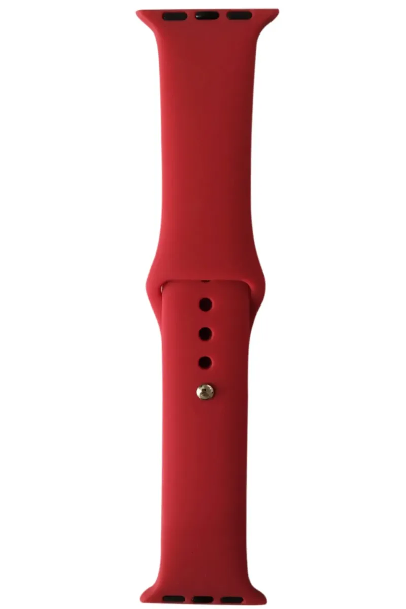 Markacase Apple Watch Series Uyumlu 4 5 Için 44 Mm Large Beden(m/l Sıze) Silikon Kordon Bordo görsel 1