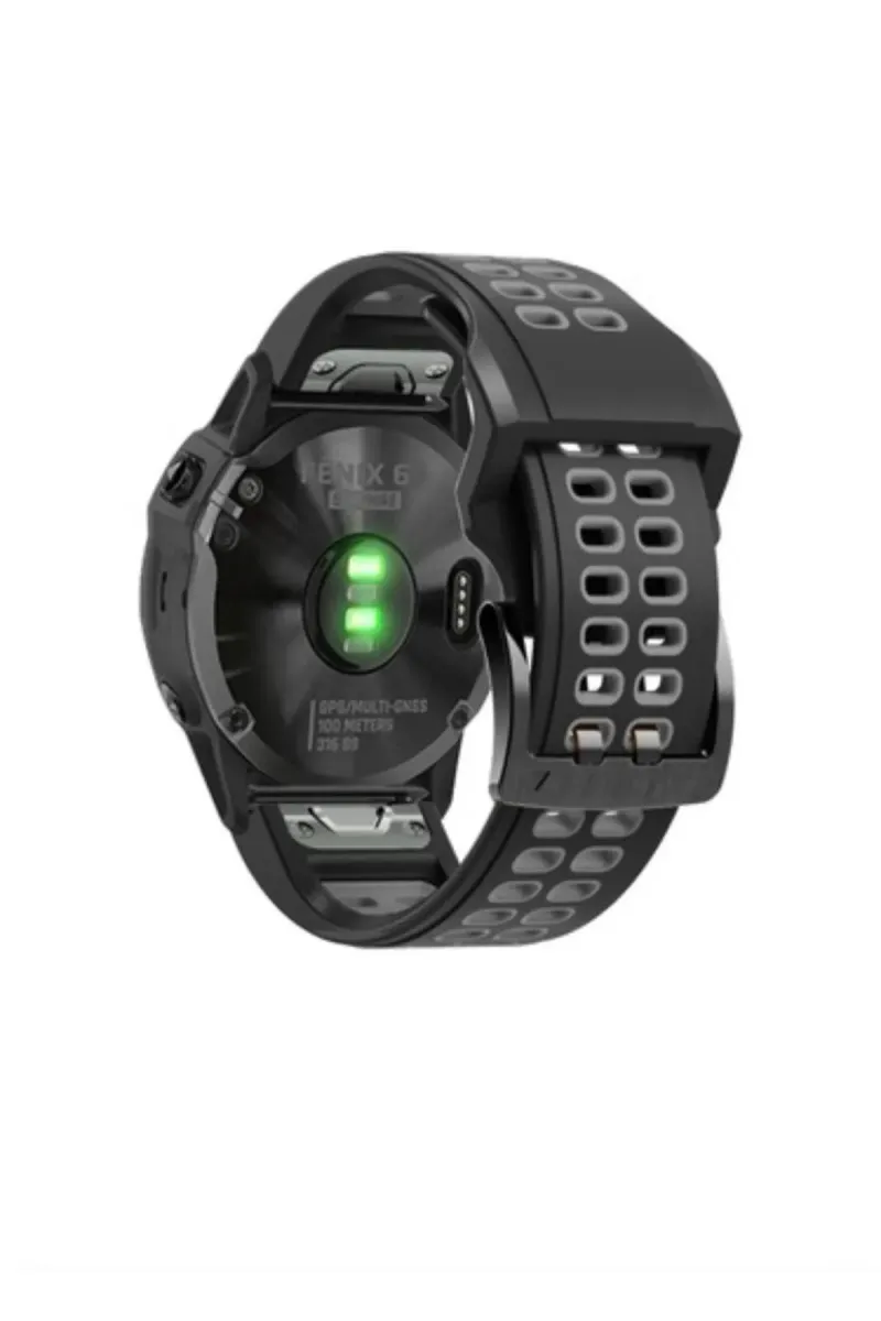 MarkaCase Garmin Instinct Solar Için Quick Fit Özellikli (22mm) Çift Sıralı Silikon Saat Kordonu görsel 2