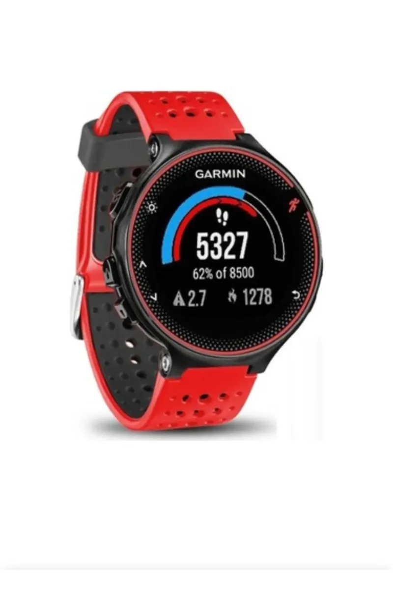 MarkaCase Garmin Forerunner 230-235 Uyumlu Silikon Kordon - Kırmızı/Siyah görsel 1