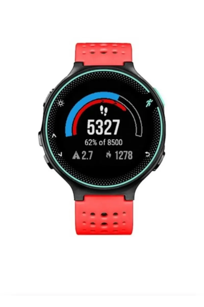 MarkaCase Garmin Forerunner 230-235 Uyumlu Silikon Kordon - Kırmızı/Siyah görsel 2