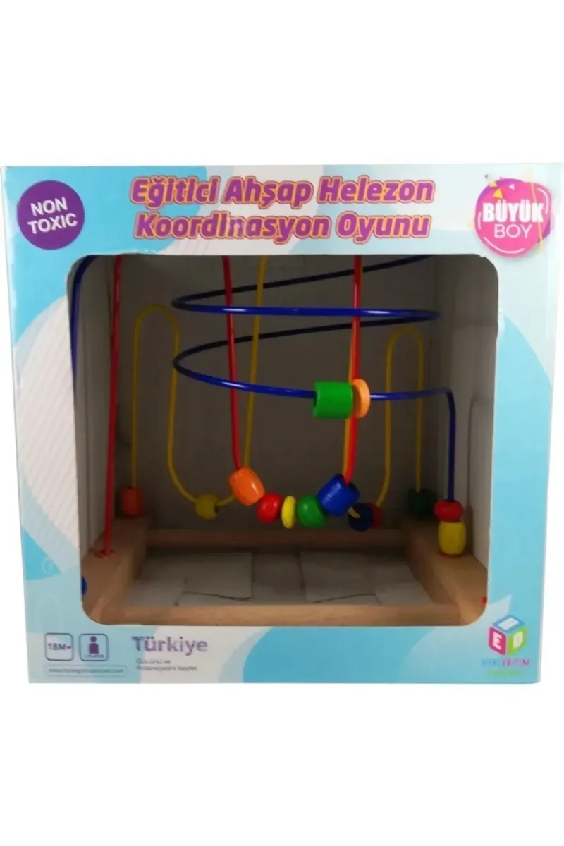Huggy Mommy Hobi Eğitim Dünyası Eğitici Ahşap Helezon Koordinasyon Oyuncağı 2-3-4 Yaş Eğitici Oyuncak Büyük Boy görsel 3