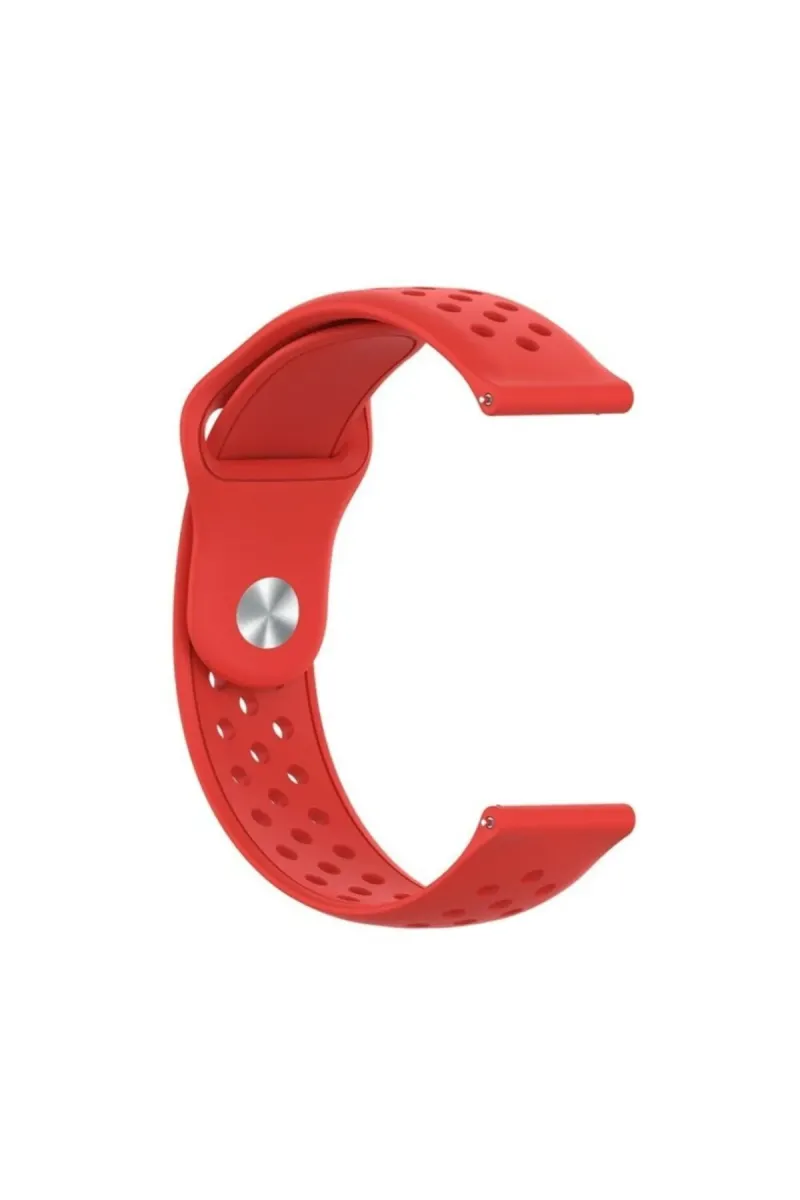 MarkaCase Fossil Watch Gen 6 Için Delikli Pimli Kordon Kırmızı görsel 1
