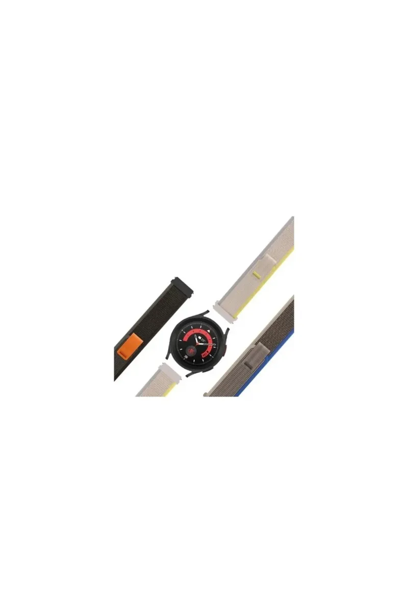 MarkaCase Huawei Watch Gt Fortuna Active 46 mm İçin Trail Kordon 22MM - Krem/Sarı görsel 4