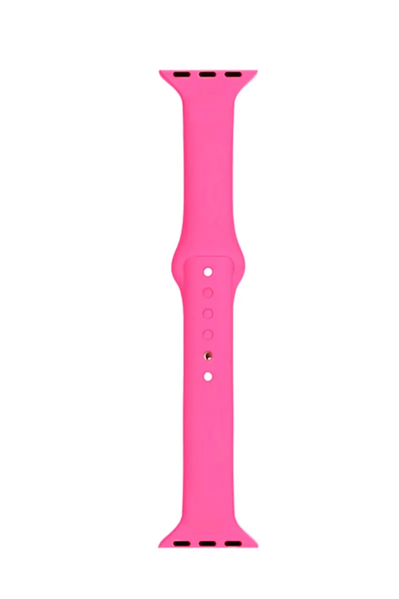 MarkaCase Apple Watch Seri 4 5 6 Için 40 Mm Slim Silikon Kordon Fuşya